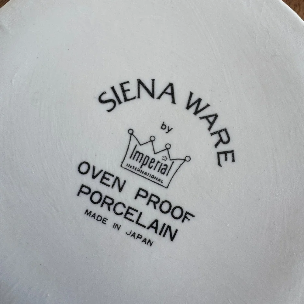 Vintage 70s Siena Ware Porcelain Lidded‎ Casserole Dish MCM Soup Crock